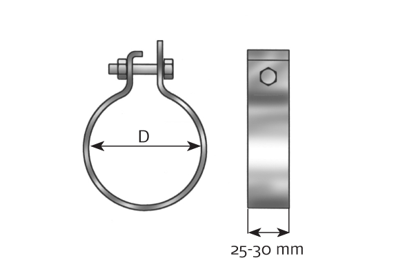 Befestigungsteil, Abgasanlage DINEX 99775