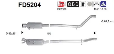Ruß/Partikelfilter, Auspuffanlage Mercedes-Benz B-CLASS Sports Tourer · Mercedes-Benz A-CLASS · Mercedes-Benz CLA Coupe