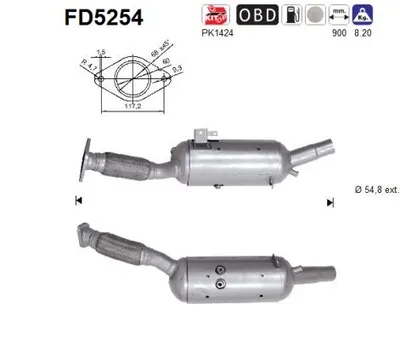 Ruß/Partikelfilter, Abgasanlage Opel VIVARO B Bus · Renault TRAFIC III Bus · Renault TRAFIC III Van