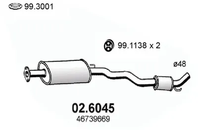 Zentrum Schalldämpfer Alfa Romeo 155 · Alfa Romeo 147