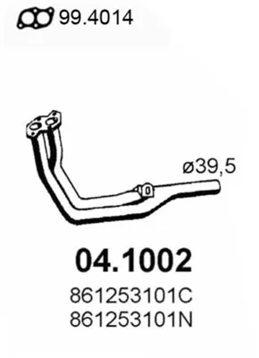 Auspuffrohr Audi 50 · Vw DERBY · Vw POLO