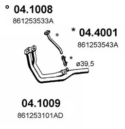 Auspuffrohr Vw JETTA I · Vw SCIROCCO · Vw DERBY