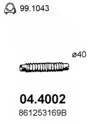 Auspuffrohr Audi 50 · Vw JETTA I · Vw SCIROCCO
