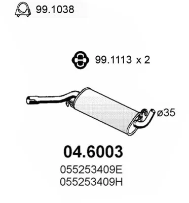 Schalldämpfer Audi 80 B1 Limousine · Vw PASSAT B1 · Vw PASSAT B1 Variante