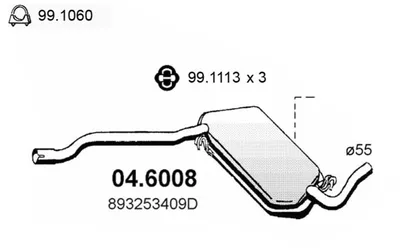 Schalldämpfer Audi 90 B3 · Audi COUPE B3 · Audi CABRIOLET B3