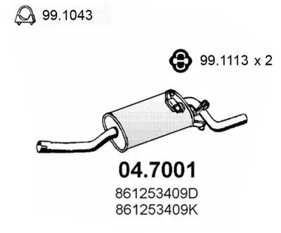 Schalldämpfer Audi 50 · Vw POLO · Vw POLO II