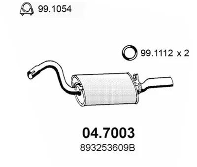Schalldämpfer hinten Audi 80 B4 Avant · Audi 80 B3 Limousine · Audi COUPE B3