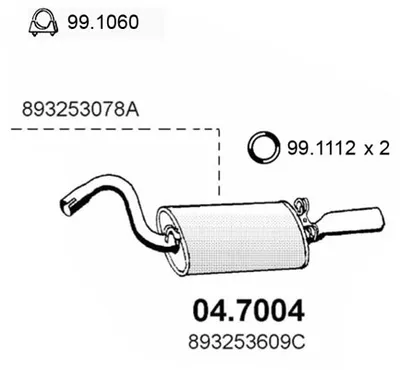 Hinterer Schalldämpfer Audi 90 B3 · Audi COUPE B3