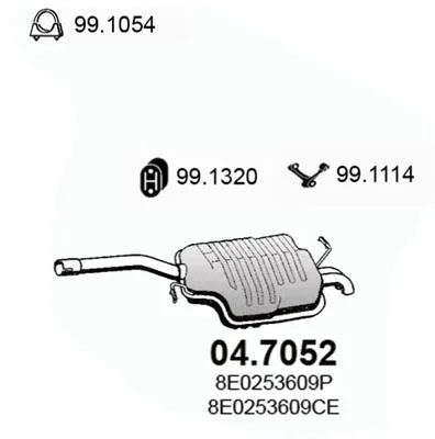 Hinterer Schalldämpfer Audi A4 B6 · Audi A4 B6 Avant