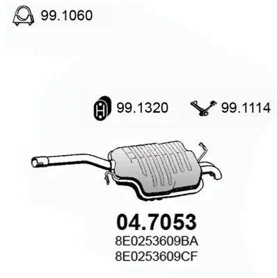 Hinterer Schalldämpfer Audi A4 B6 · Audi A4 B6 Avant