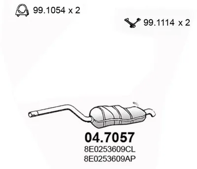 Hinterer Schalldämpfer Audi A4 B6 · Audi A4 B6 Avant · Audi A4 B6 Cabrio