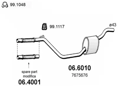 Auspuffrohr Fiat PANDA · Lancia Y10 · Autobianchi Y10