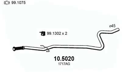 Auspuffrohr Citroën C2 · Citroën C2 ENTERPRISE · Peugeot 1007