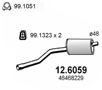Zentrum Schalldämpfer Fiat FIORINO Box Body/MPV · Fiat FIORINO Abholung