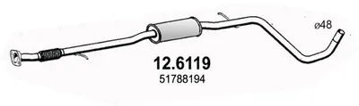 Zentrum Schalldämpfer Fiat PANDA · Fiat 500 · Fiat 500 C