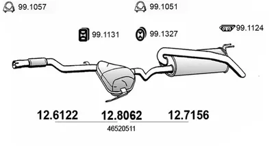 Zentrum Schalldämpfer Fiat BRAVA · Fiat BRAVO I
