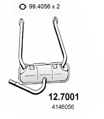 Hinterer Schalldämpfer Fiat 500