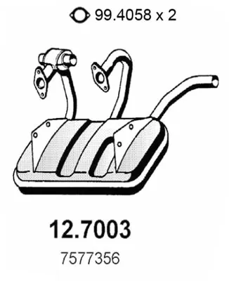 Hinterer Schalldämpfer Fiat 126