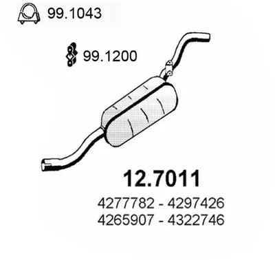 Hinterer Schalldämpfer Fiat 127 · Sitz FURA · Sitz 127