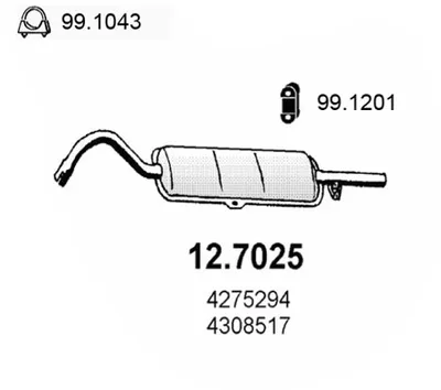 Hinterer Schalldämpfer Fiat 124 · Fiat 124 Coupe · Sitz 124