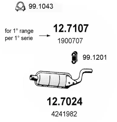 Hinterer Schalldämpfer Fiat 125
