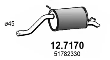Hinterer Schalldämpfer Fiat GRANDE PUNTO · Fiat PUNTO EVO · Fiat PUNTO Hatchback Van
