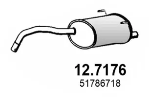 Hinterer Schalldämpfer Fiat 500 · Fiat 500 C · Ford KA