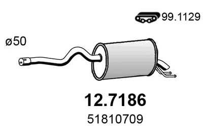 Hinterer Schalldämpfer Fiat GRANDE PUNTO · Fiat DOBLO Bus · Fiat DOBLO Cargo