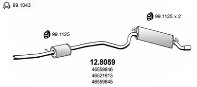 Zentrum/Rear Schalldämpfer Fiat SEICENTO / 600 · Fiat SEICENTO / 600 Hatchback Van