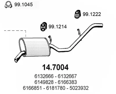 Hinterschalldämpfer Ford FIESTA I · Ford FIESTA II · Ford FIESTA Hatchback Van