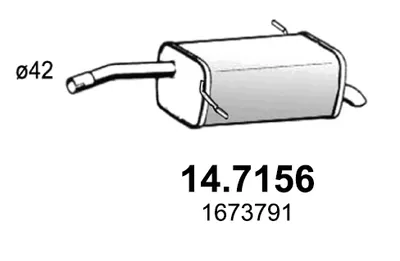 Hinterer Schalldämpfer Ford FIESTA VI · Ford FIESTA VI Van