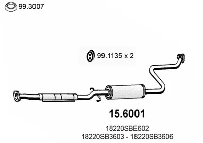 Zentrum Schalldämpfer Honda CIVIC III Limousine · Honda CIVIC III Hatchback