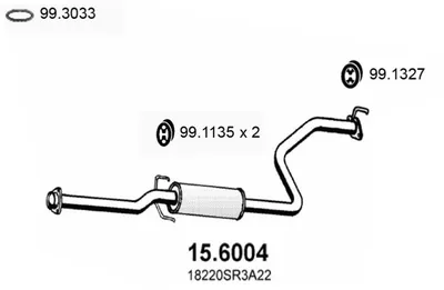 Zentrum Schalldämpfer Honda CIVIC VI Hatchback · Honda CIVIC V Hatchback