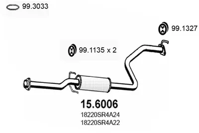 Zentrum Schalldämpfer Honda CIVIC V Limousine · Honda CIVIC V Hatchback