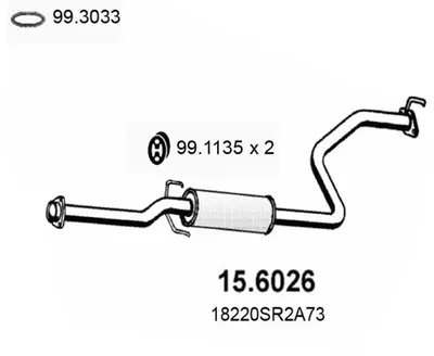 Zentrum Schalldämpfer Honda CIVIC V Coupe · Honda CRX III · Honda CIVIC VI Coupe