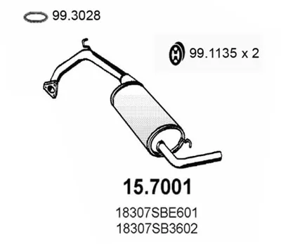 Hinterer Schalldämpfer Honda CIVIC III Limousine · Honda CRX I · Honda CIVIC III Hatchback