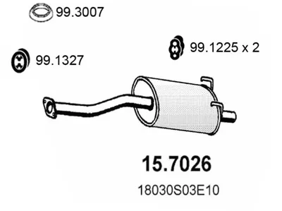 Hintere Schalldämpfer Honda CIVIC VI Fastback · Honda CIVIC VI Hatchback · Honda CIVIC V Hatchback