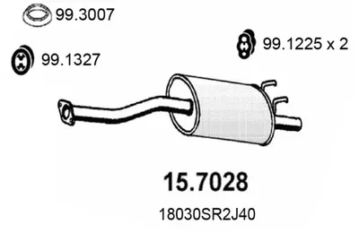 Hinterer Schalldämpfer Honda CIVIC V Coupe · Honda CRX III · Honda CIVIC VI Coupe
