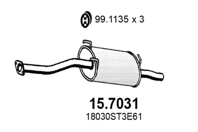 Hinterer Schalldämpfer Honda CIVIC VI Fastback · Honda CIVIC VI Hatchback