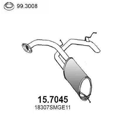 Hinterer Schalldämpfer Honda CIVIC VIII Hatchback