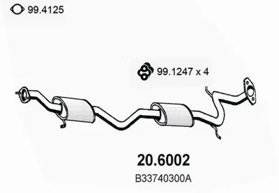 Zentrum Schalldämpfer Mazda 323 F IV · Mazda 323 C IV · Mazda 323 S IV