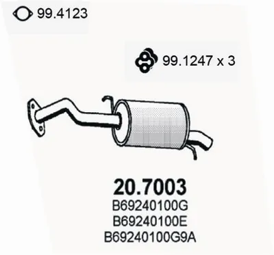 Hinterer Schalldämpfer Mazda MX-3 · Mazda 323 F IV · Mazda 323 C IV
