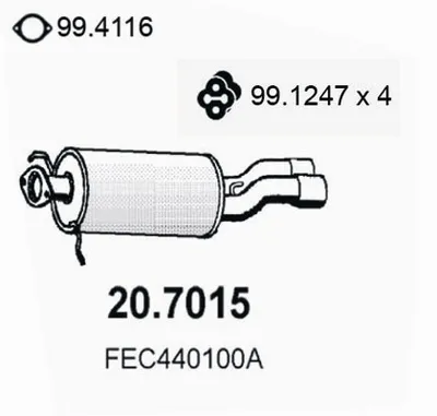 Hinterer Schalldämpfer Mazda 626 III Coupe · Mazda 626 III · Mazda 626 III Hatchback