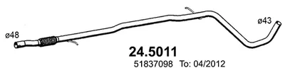 Auspuffrohr Chrysler YPSILON · Fiat PANDA · Fiat 500