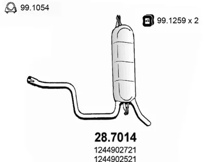 Auspuff hinten Mercedes-Benz 124 T-Modell