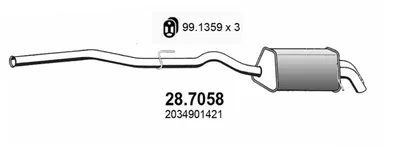 Hinterschalldämpfer Mercedes-Benz C-CLASS · Mercedes-Benz C-CLASS Coupe · Mercedes-Benz C-CLASS T-Modell