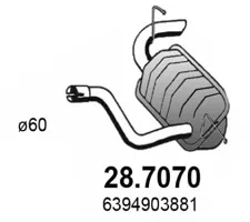 Hinterschalldämpfer Mercedes-Benz VIANO · Mercedes-Benz VITO Bus · Mercedes-Benz VITO / MIXTO Van