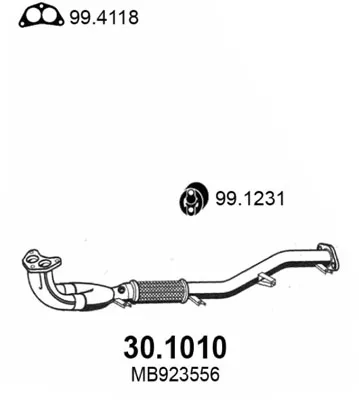 Auspuffrohr Mitsubishi COLT IV · Mitsubishi LANCER V · Mitsubishi LANCER IV Hatchback