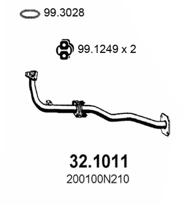 Auspuffrohr Nissan 100NX · Nissan SUNNY III Hatchback · Nissan SUNNY III Liftback