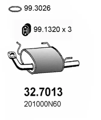 Hintere Schalldämpfer Nissan ALMERA I Hatchback · Nissan ALMERA I